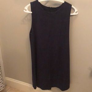 Navy faux suede dress